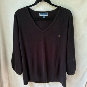 Karen Scott Women's Elegant Black V-Neck Sweater